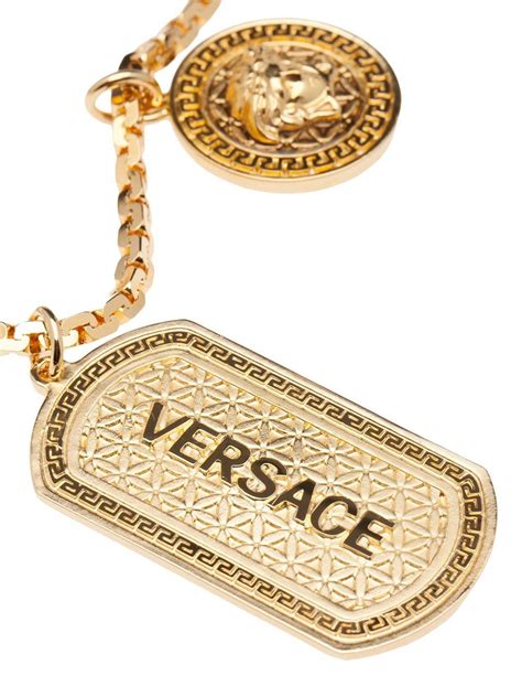 versace dog tag|Versace dog tag necklace.